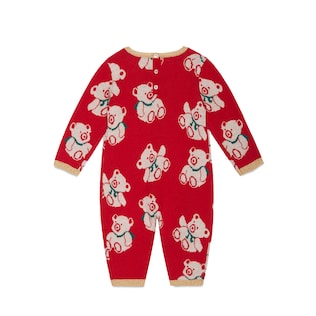 Baby bear jacquard sleepsuit