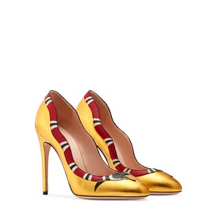 Metallic leather Kingsnake pump