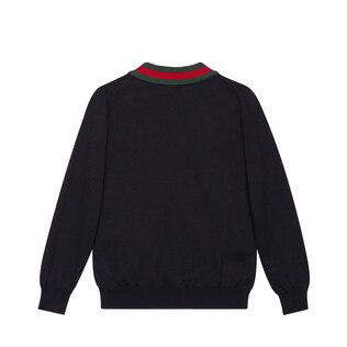 Cardigan in cotone con dettaglio Web