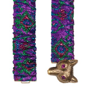 Floral jacquard belt with Fox buckle
