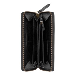 Kingsnake print leather zip around wallet