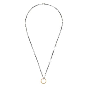 Snake ring pendant necklace in gold