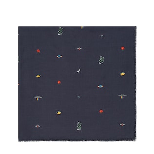 Cotton modal shawl with symbols