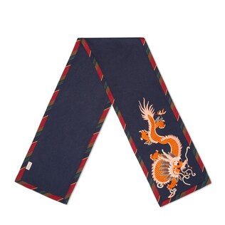 Silk cashmere scarf with dragon