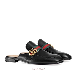 Princetown leather slipper with Double G