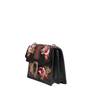 Dionysus embroidered leather shoulder bag
