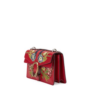 Dionysus embroidered leather shoulder bag