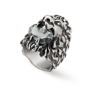 Löwenkopf-Ring mit Kristall