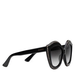 Occhiali da sole cat eye in acetato con cristalli