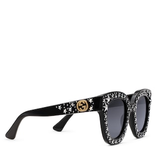 Cat eye acetate sunglasses with stars