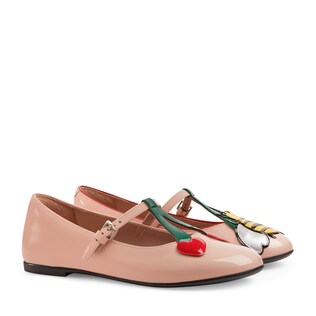 Children's patent heart bee ballet flat