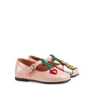 Toddler patent heart bee ballet flat