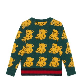 Children's bear jacquard sweater