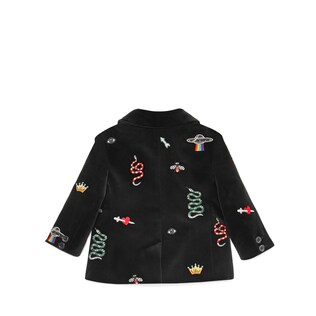 Baby velvet jacket with embroidery details