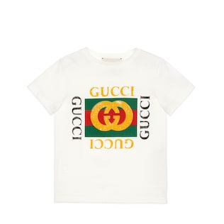 Children's cotton T-shirt with Gucci logo