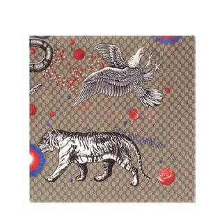 Chal de Modal y Seda con Estampado de Animales Espaciales