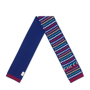 Children's wool hearts scarf