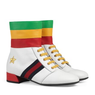 Children's leather ankle boot with Web