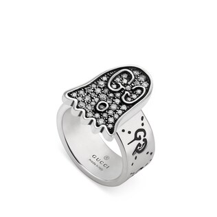 GucciGhost ring with diamonds