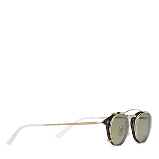 Round-frame acetate and metal sunglasses