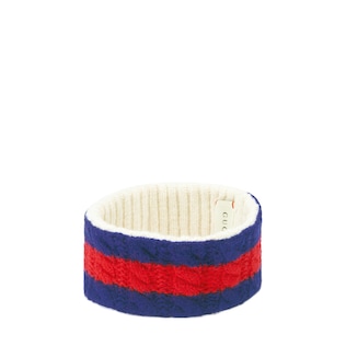 Baby cable-knitted wool headband with Web