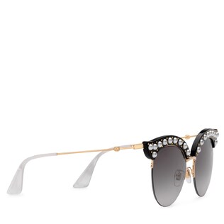 Occhiali da sole in acetato Cat Eye con perle