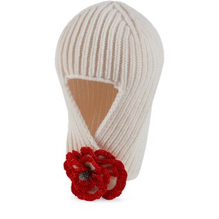 Gorro de lana con flor de cristal