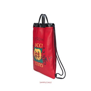 Gucci Coco Capitán 프린트 가죽 드로우스트링 백팩