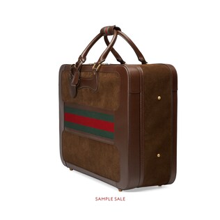 Suede suitcase with Web