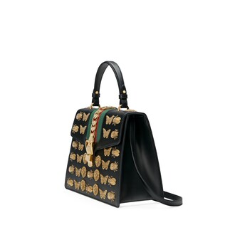 Sylvie animal studs leather top handle bag