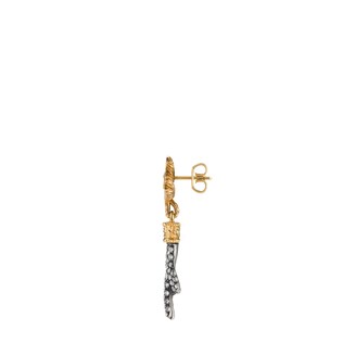 Boucles d'oreilles avec pendentifs en forme de main et diamants