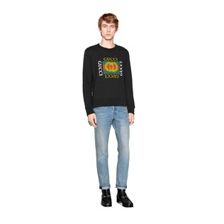 Cotton sweatshirt with Gucci logo