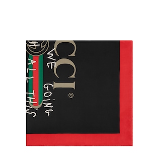 Gucci Coco Capitán logo silk scarf