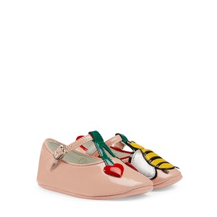 Baby patent heart bee ballet flat