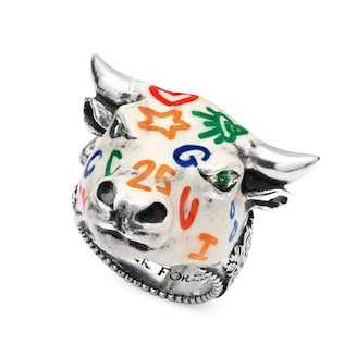 Anger Forest enameled bull's head ring