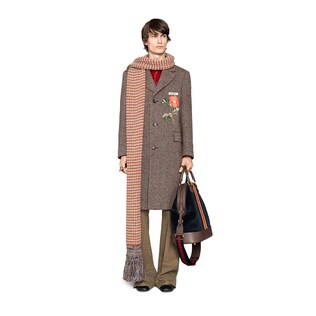 Cappotto in lana con ricami