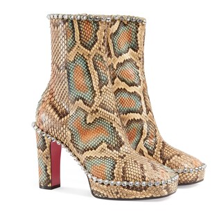 Python ankle boot with crystals