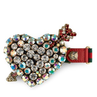 Web bracelet with crystal heart