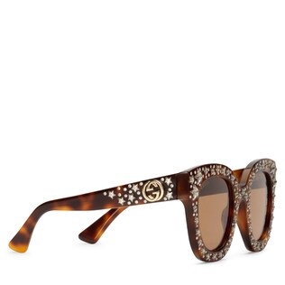 Cat eye acetate sunglasses with stars