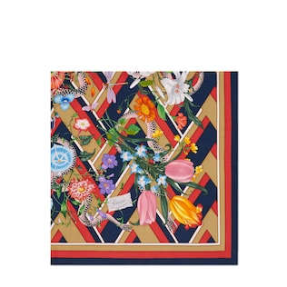 Foulard en soie à imprimé Flora Snake chevron