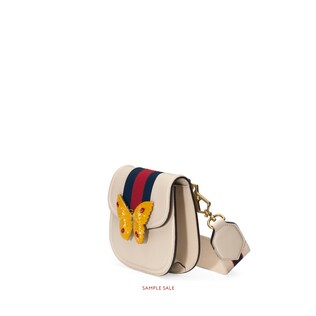GucciTotem leather shoulder bag with butterfly