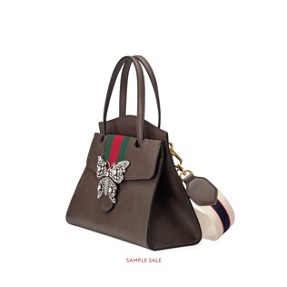 GucciTotem leather top handle with butterfly