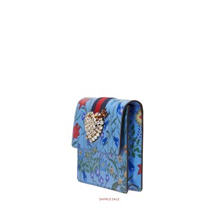 GucciTotem New Flora print leather clutch