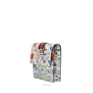 GucciTotem New Flora print leather clutch