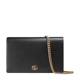 Mini sac GG Marmont en cuir avec chaîne
