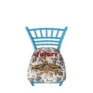 Chiavari chair with embroidered moth
