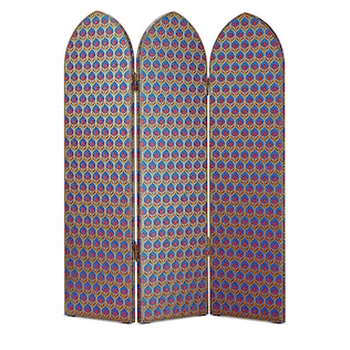 Separé a tre pannelli in lamé jacquard