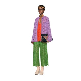 Flower lace ankle pant