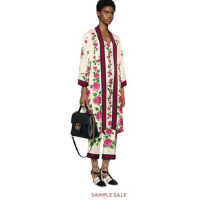 Rose Garden print silk kimono
