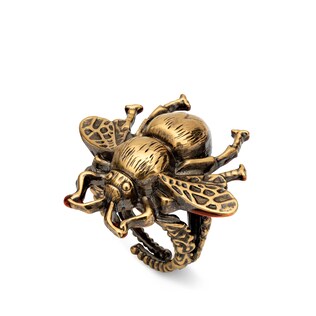 Bee ring with enamel